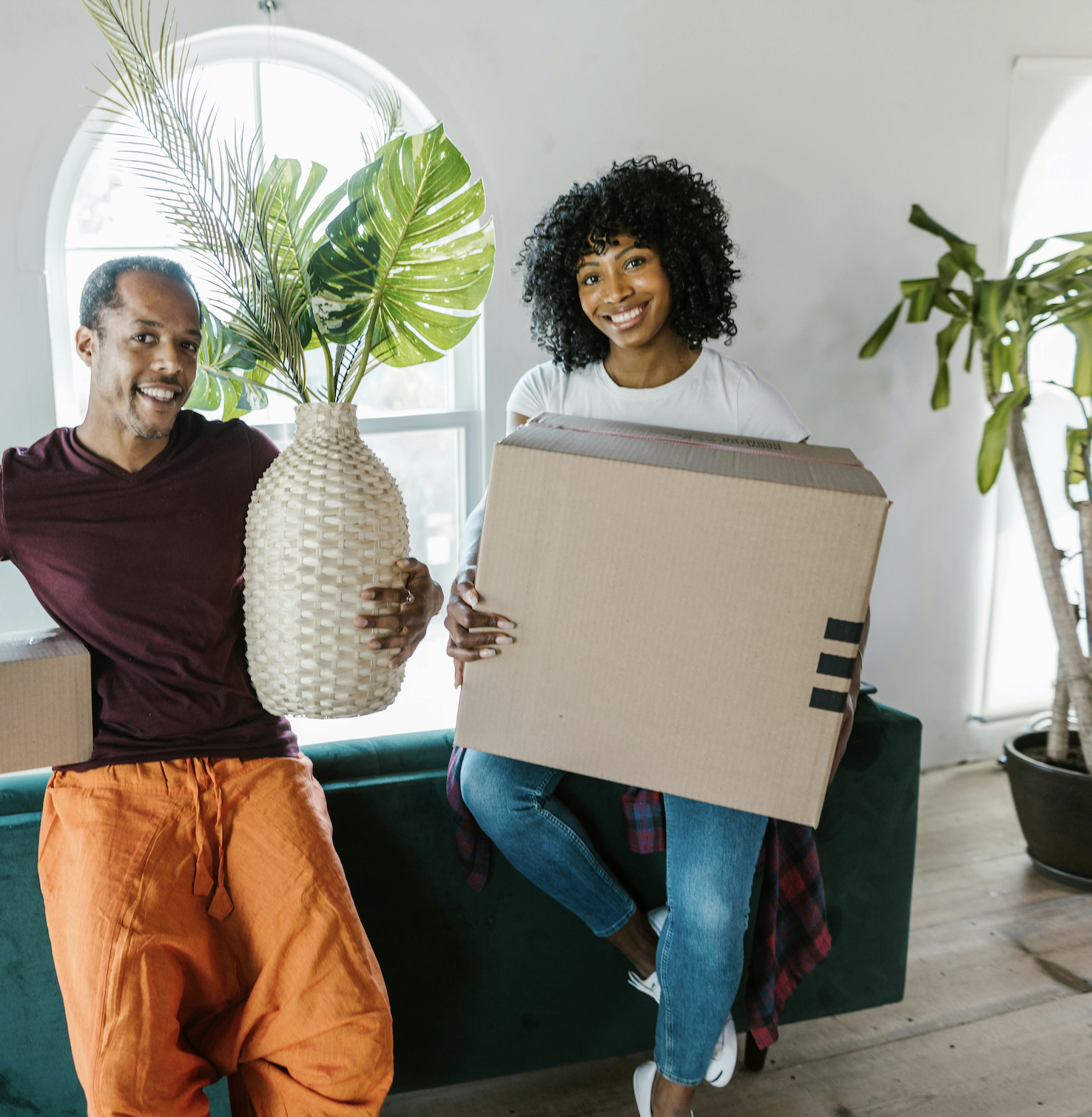 Happy clients moving into their new home